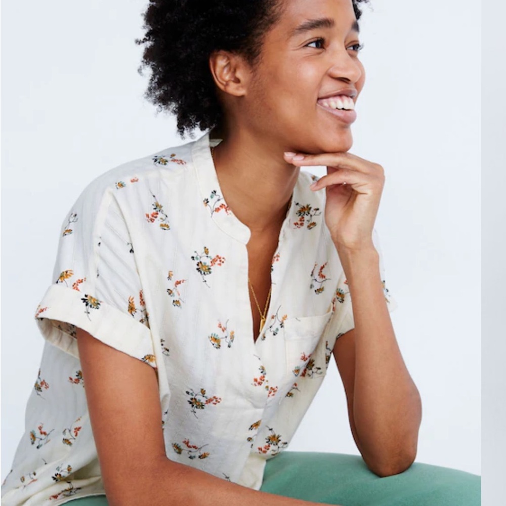 Madewell Bower Popover Shirt in Marseille Daisies